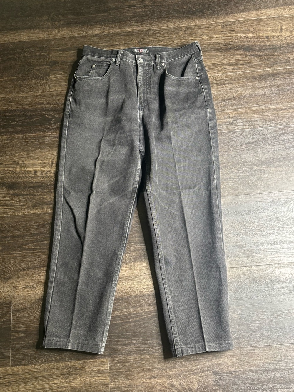 Vintage 90s Guess Jeans Mens 32 Black Denim Red Triangle USA Made